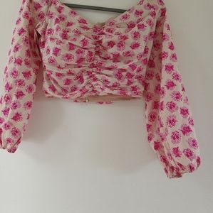 Zara, printed flowers blouse long sleeve